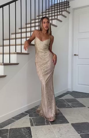 Reaching Out Maxi Dress Gold