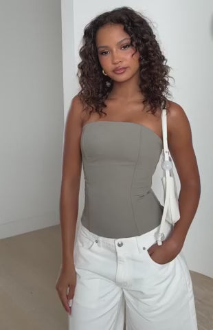 Bye Girl Strapless Bustier Taupe